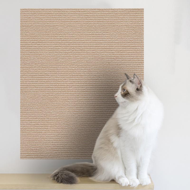Self-Adhesive Cat Scratching Mat Trimmable Cat Carpet Cat Scratching Carpet Corner Wall Cat DIY Scratch Sofa Furniture Protector (Khaki,30x30CM) хаки