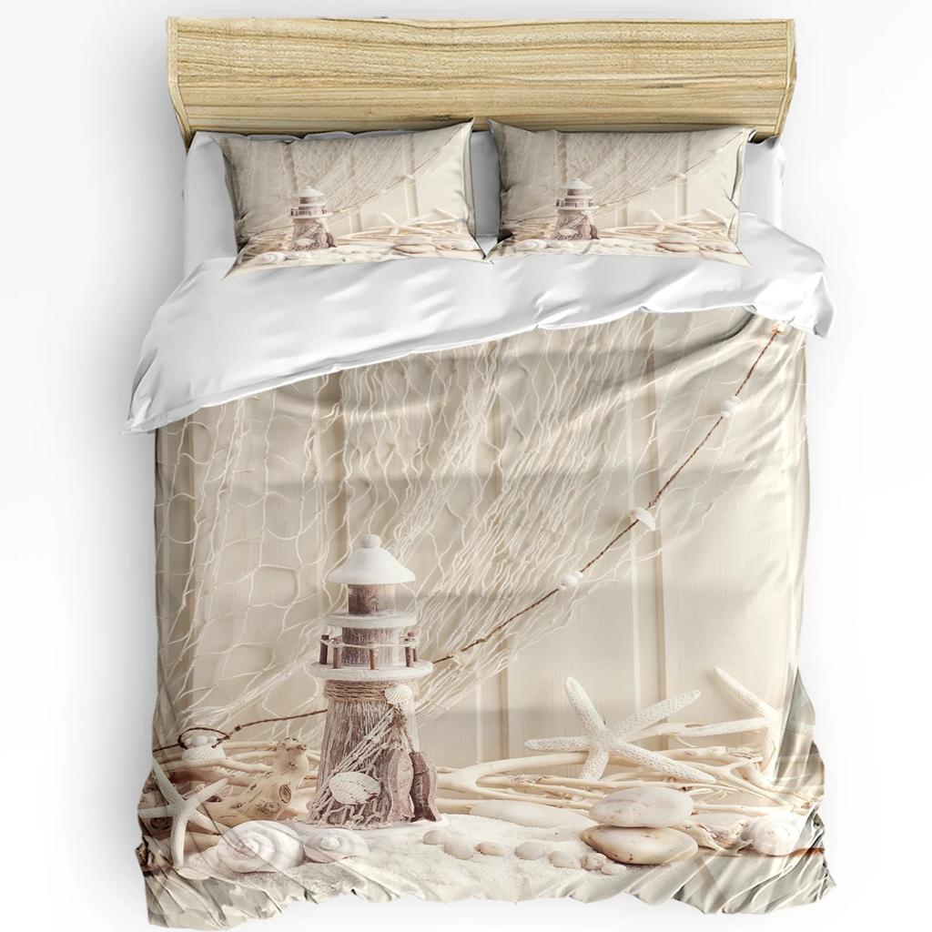 Lighthouse Anchor Rudder Nautical Bedding Set 3pcs Duvet Cover Pillowcase Kids Adult Quilt Cover Double Bed Set Home Textile