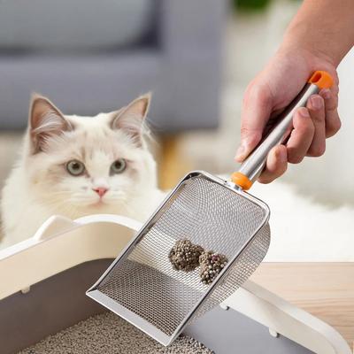 Stainless Steel Cat Litter Scoop Durable Mesh Kitten Litter Cleaner Pet Cleaning Tools with Hanging Hole Cat Accessories