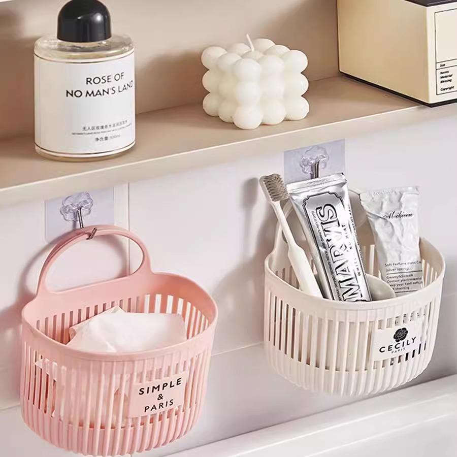 Wall-Mounted Hanging Storage Basket for Kitchen and Bathroom