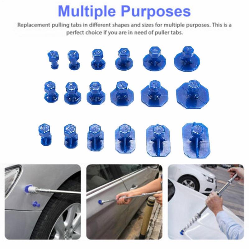 

18pcs Car Dent Repair Tabs Professional Car Dent Repair Tool Kit Automotive Body Suction Cup Adhesive Blue Glue Dent Remover Tab CN