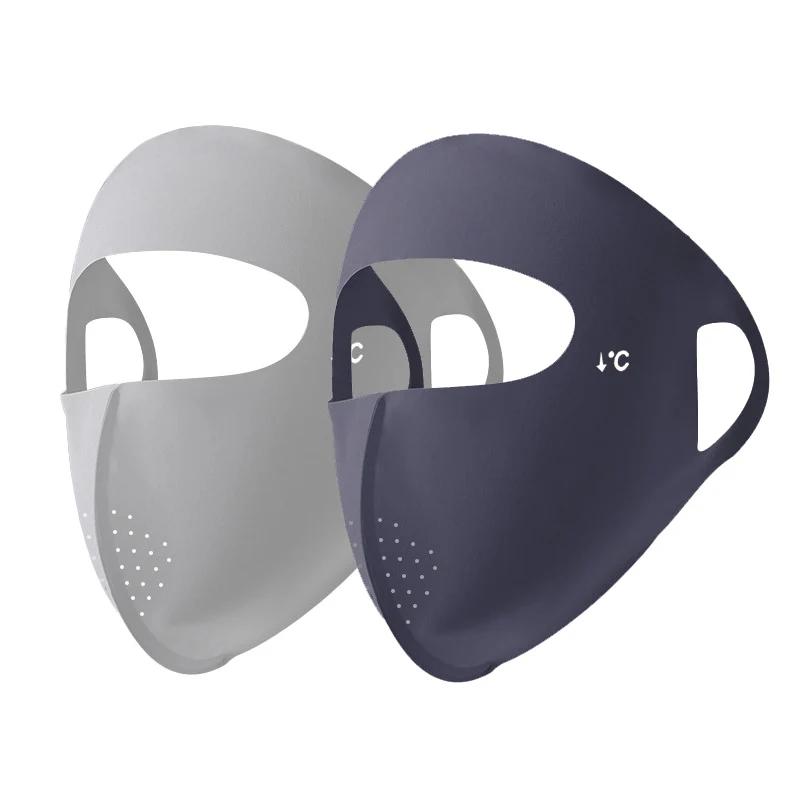 1/2Pcs Summer Full Face Mask Sun Protection Men Women Face Mask for Outdoor Travel Ice Sense Breathable Elastic Face