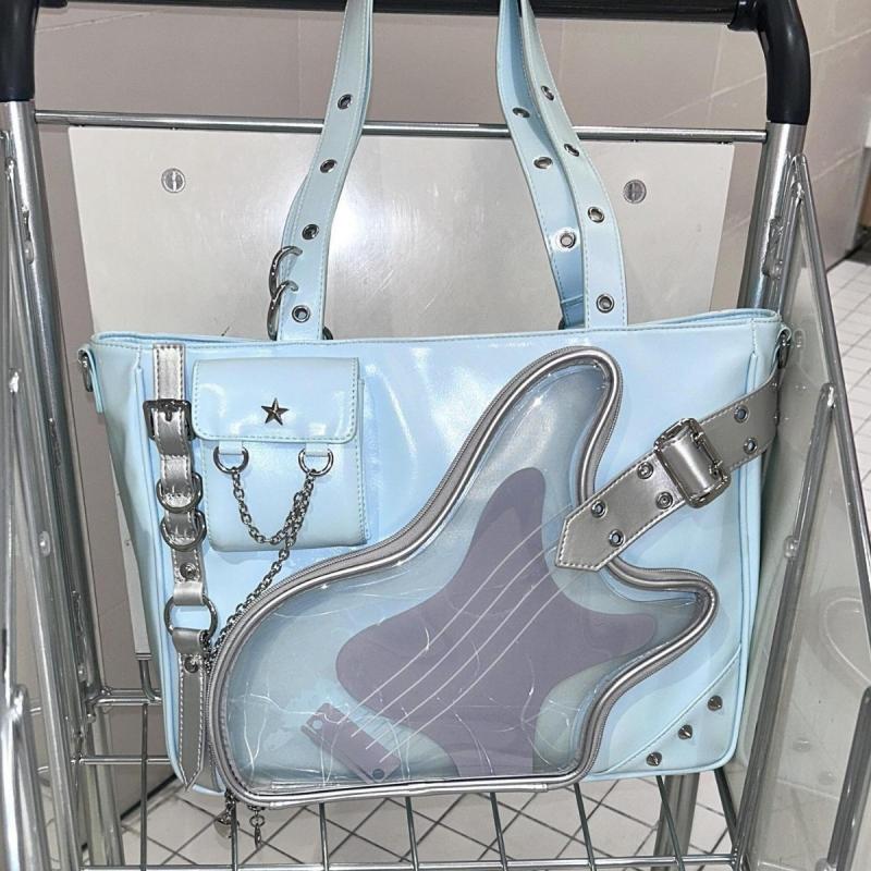 Y2K Aesthetic Clear Harajuku Backpack, Cute Small Capacity Shoulder Bag for Daily Use, School, Work, Transparent Pain Bag
