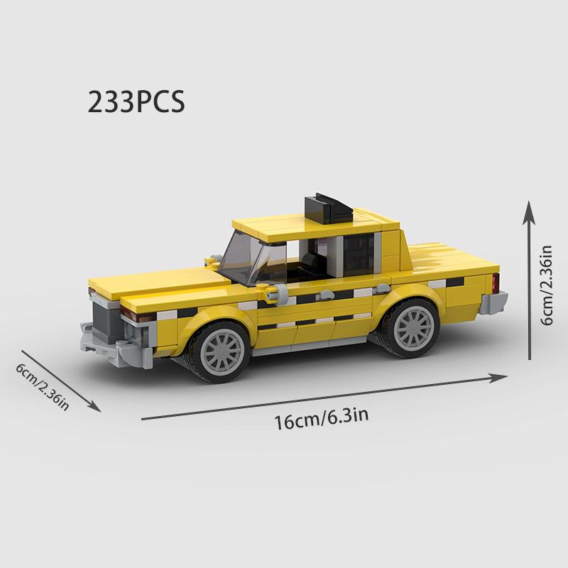 Классический Автомобиль Винтажный Транспорт Гонки Городское Такси Moc Желтое Такси Строительные Блоки Кирпичики Набор Детские Образовательные Игрушки Подарок