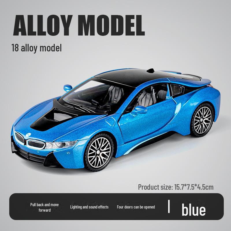 

Цзяє 1:32 Bao I8 Легкосплавна модель спортивного автомобіля іграшка синій