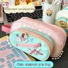 3 Layers Kawaii Pencil Bag Aesthetic Cartoon Large Capacity Pencil Bag Canvas Handheld Cute Pencil Case Stationery Storage Bag