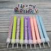 New Printed Pattern Printed Letters Happy Birthday Candle Party 10 Colorful Mixed Candles