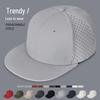 ZHENYUEQI Solid Color Elastic Flat Brim Hip-Hop Cap