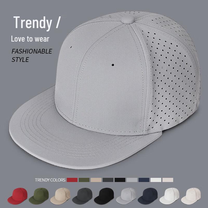 ZHENYUEQI Solid Color Elastic Flat Brim Hip-Hop Cap