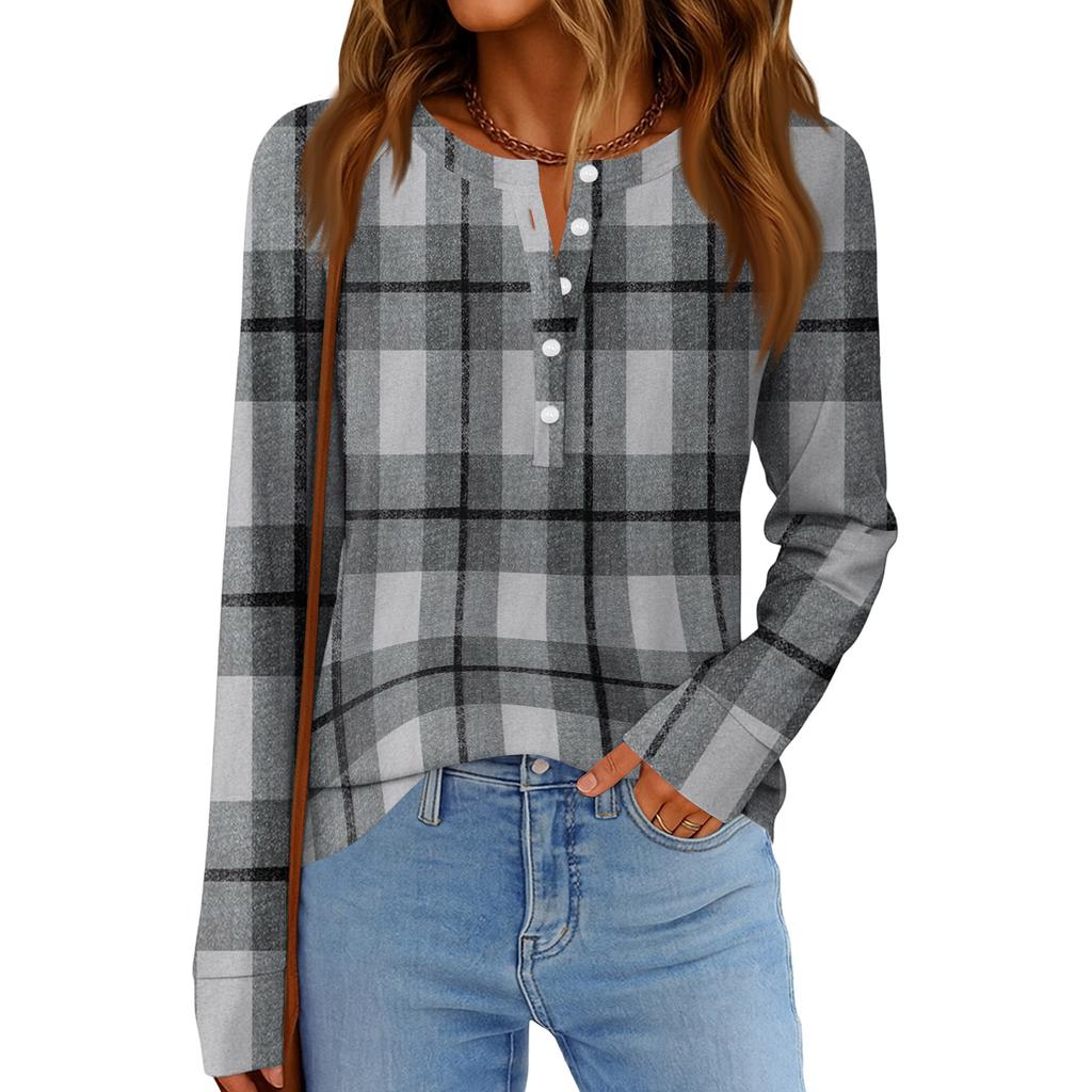 Damenmode Locker Langarm Rundhals Casual Oberteil