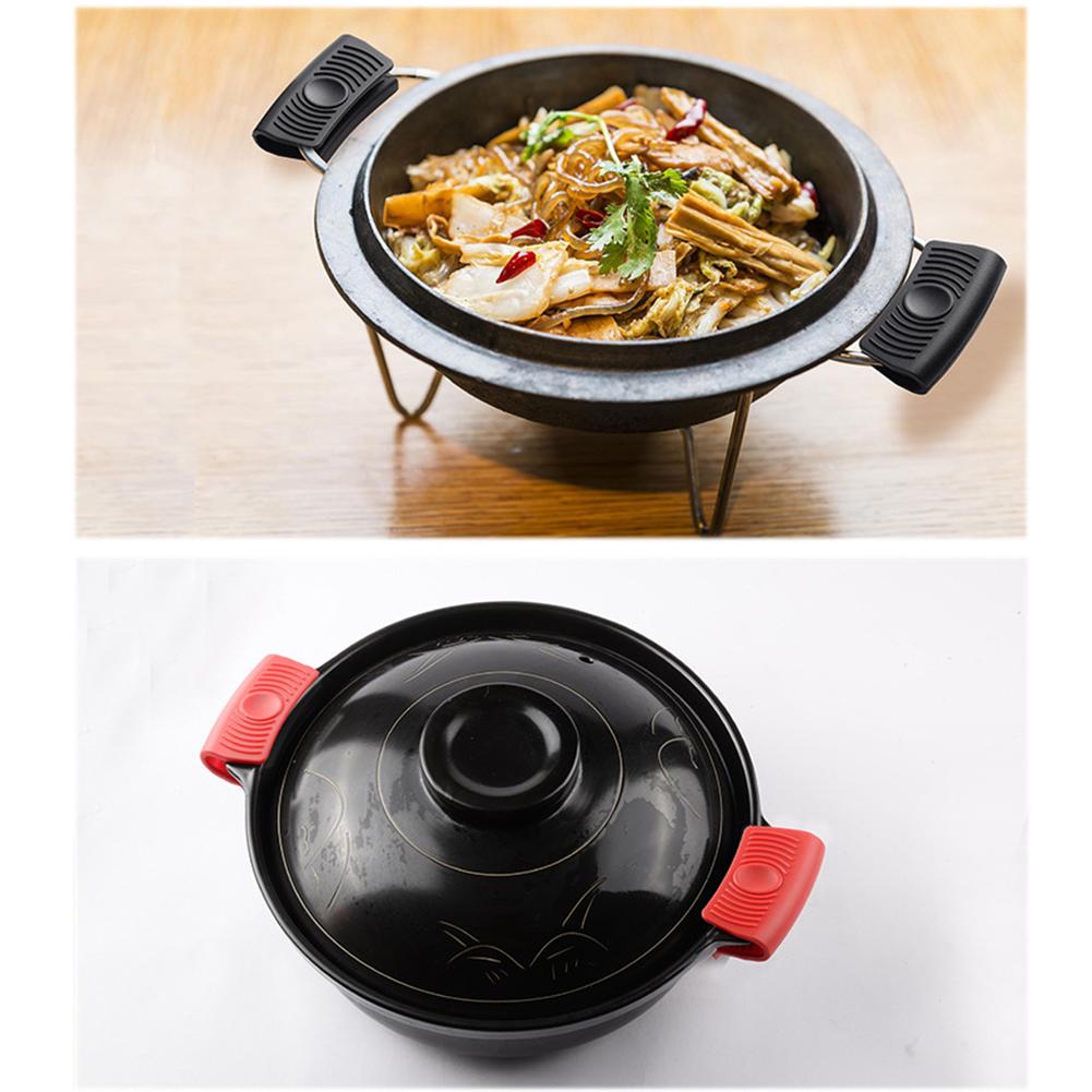 

2pcs Silicone Pot Holder Sleeve Heat Resistant Anti Scalding Pot Holder Clip Oven Mitts Gloves Cooking Tool Kitchen Gadgets красный