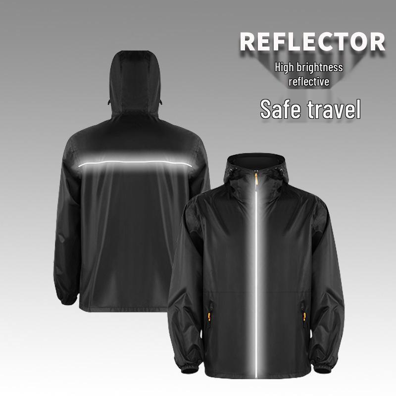 Lightweight Reflective Waterproof Raincoat Set for Riders