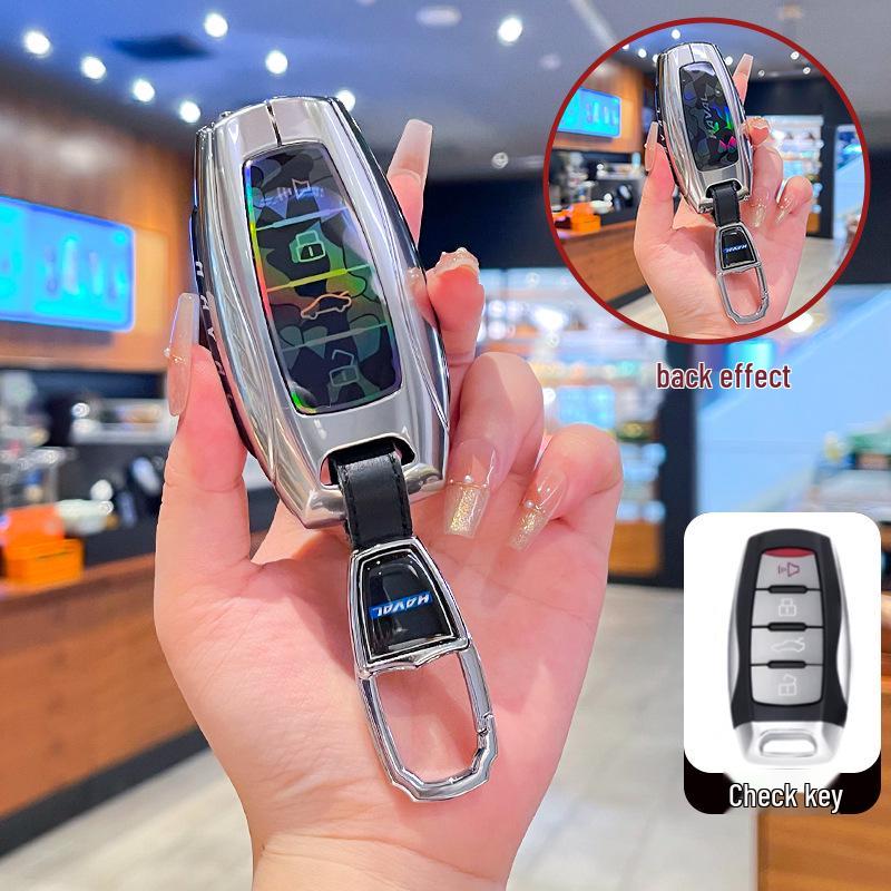 Compatible Metal Buckle Key Cover for Great Wall Haval: H2S, M6, F5, F7X, Big Dog, Divine Beast, Fierce Dragon, Dragon Max, Owl