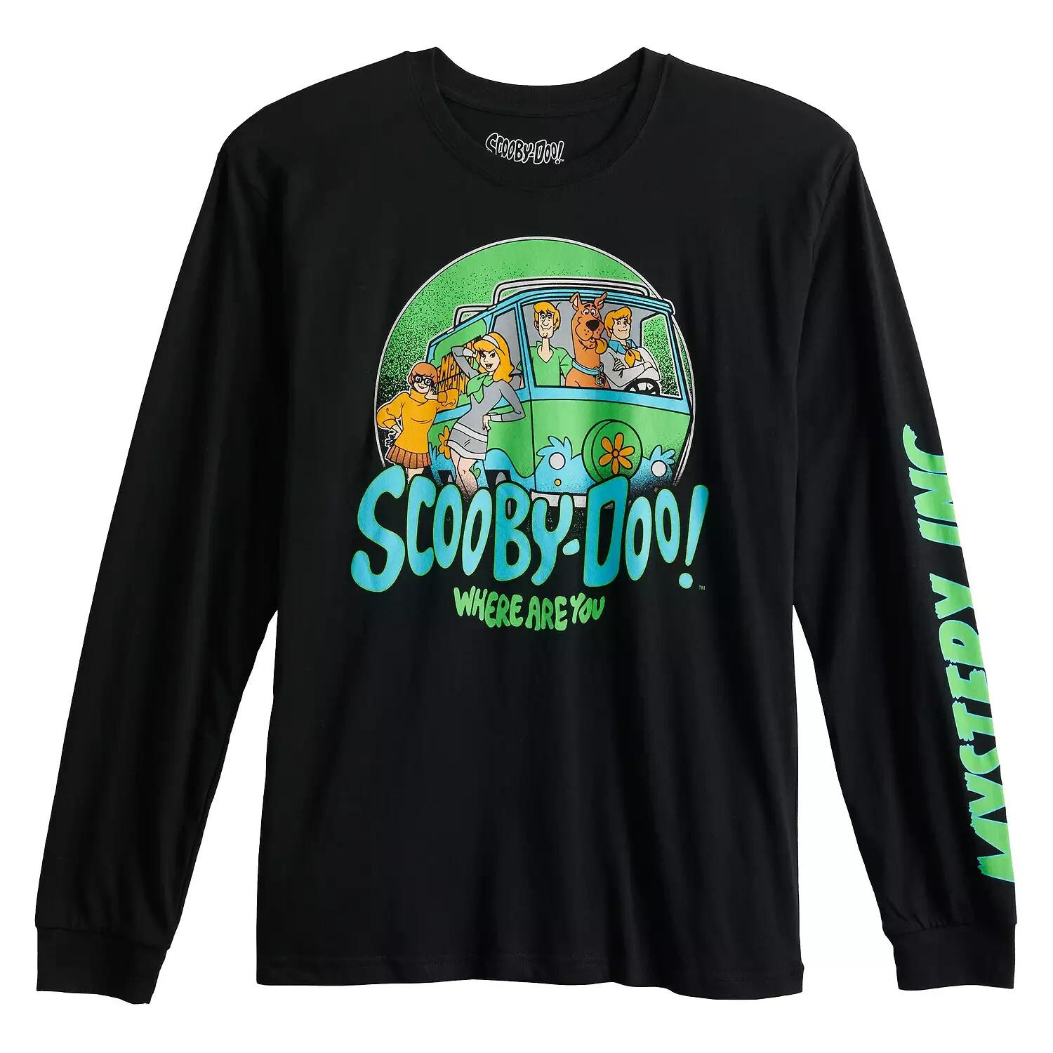 ScoobyDoo Mens Scooby Doo Where Are You Mystery Inc. Black Shirt New S2XL XXXL