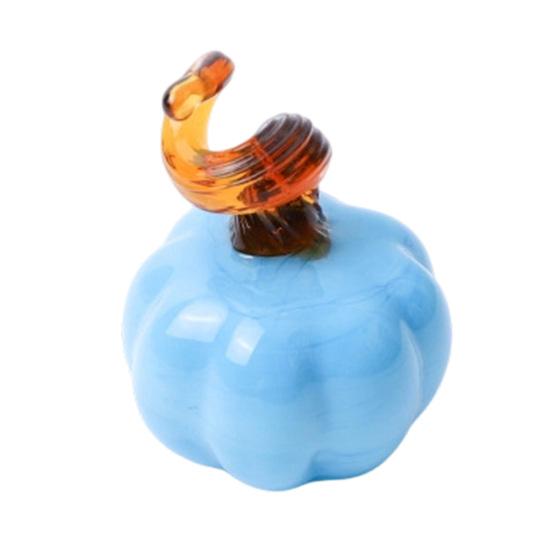 Hand Blown Glass Pumpkin Figurine Mini Halloween Thanksgiving Pumpkin Statue
