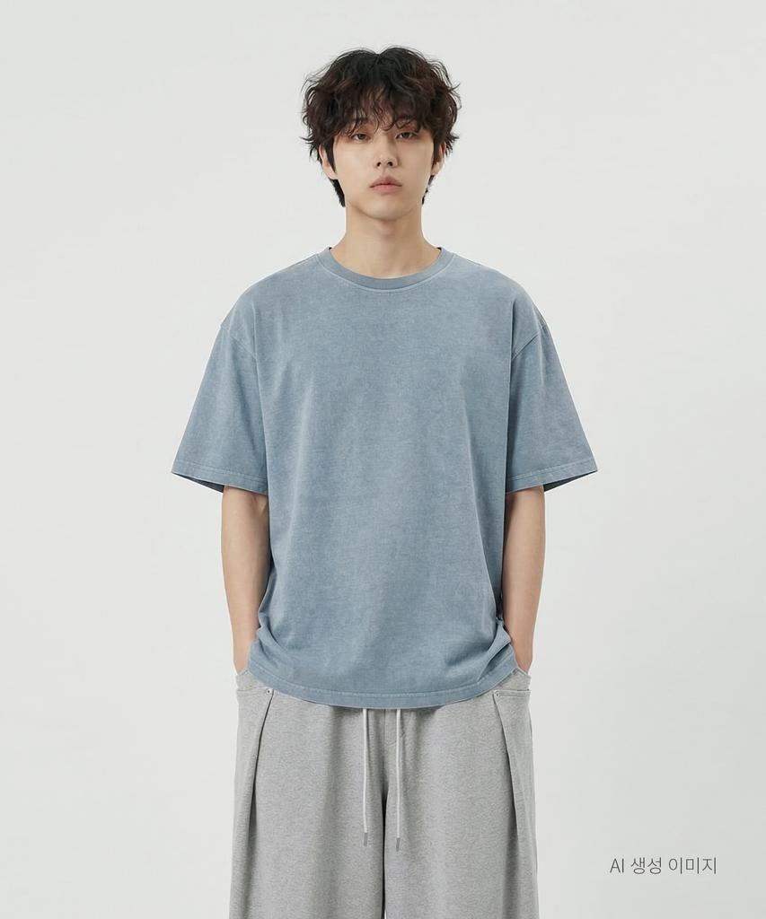 UMM Oversized Plain Pigment Short Sleeve T-Shirt 5 Colors