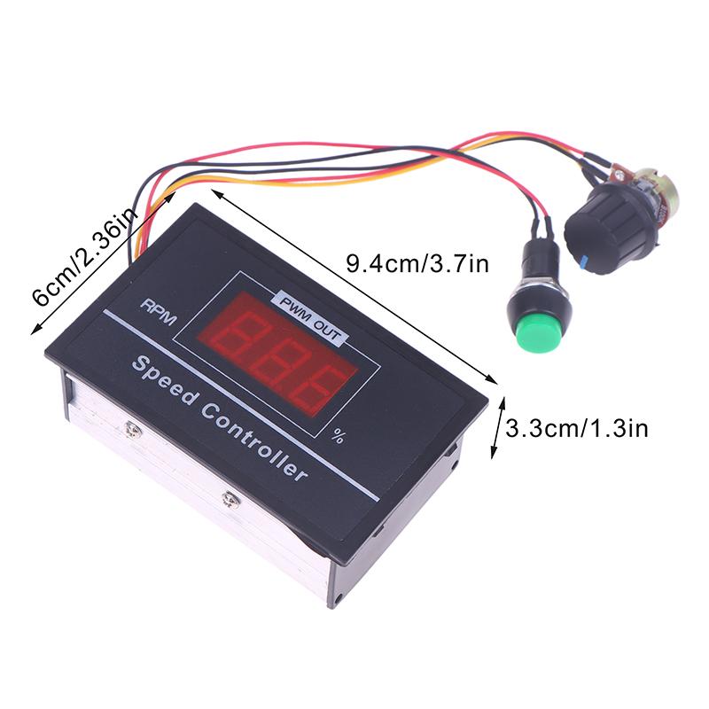 DC 6-60V 6V 12V 24V 48V 30A Digitalanzeige PWM DC-Motor Drehzahlregler Regler Motor Drehzahlregler mit Start-Stopp-Schalter
