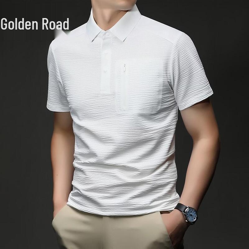 Jinju Men s Quick Dry Zipper Polo Shirt L