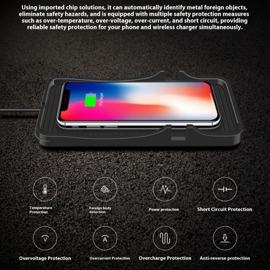 Wireless Phone Charger Car Charging Pad with Non-Slip Base IPX5 Waterproof Universal 20W Phone Cordless Charging Mat
