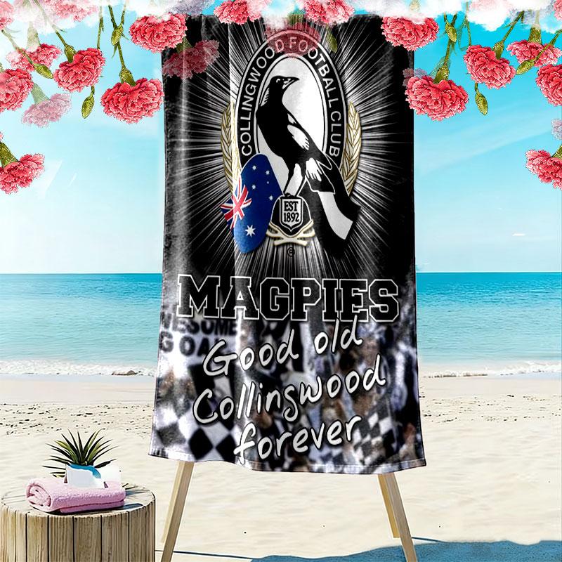 Magpies Roar Print Beach Towel, Large Soft Quick Dry Towel for Beach Camping Swimming