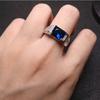 Buyee 925 Sterling Silver Male Ring Finger Blue Crystal Ring for Men Fashion Wedding Fine Jewelry Circle Gift