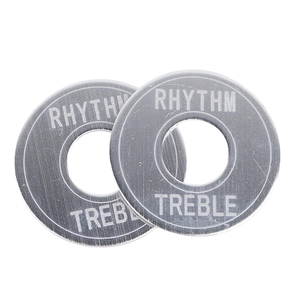 2PCS Electric Guitar Switch Gaskets Three Gear Toggle Switch Indicator Washer Rhythm Treble Ring Plate Silver