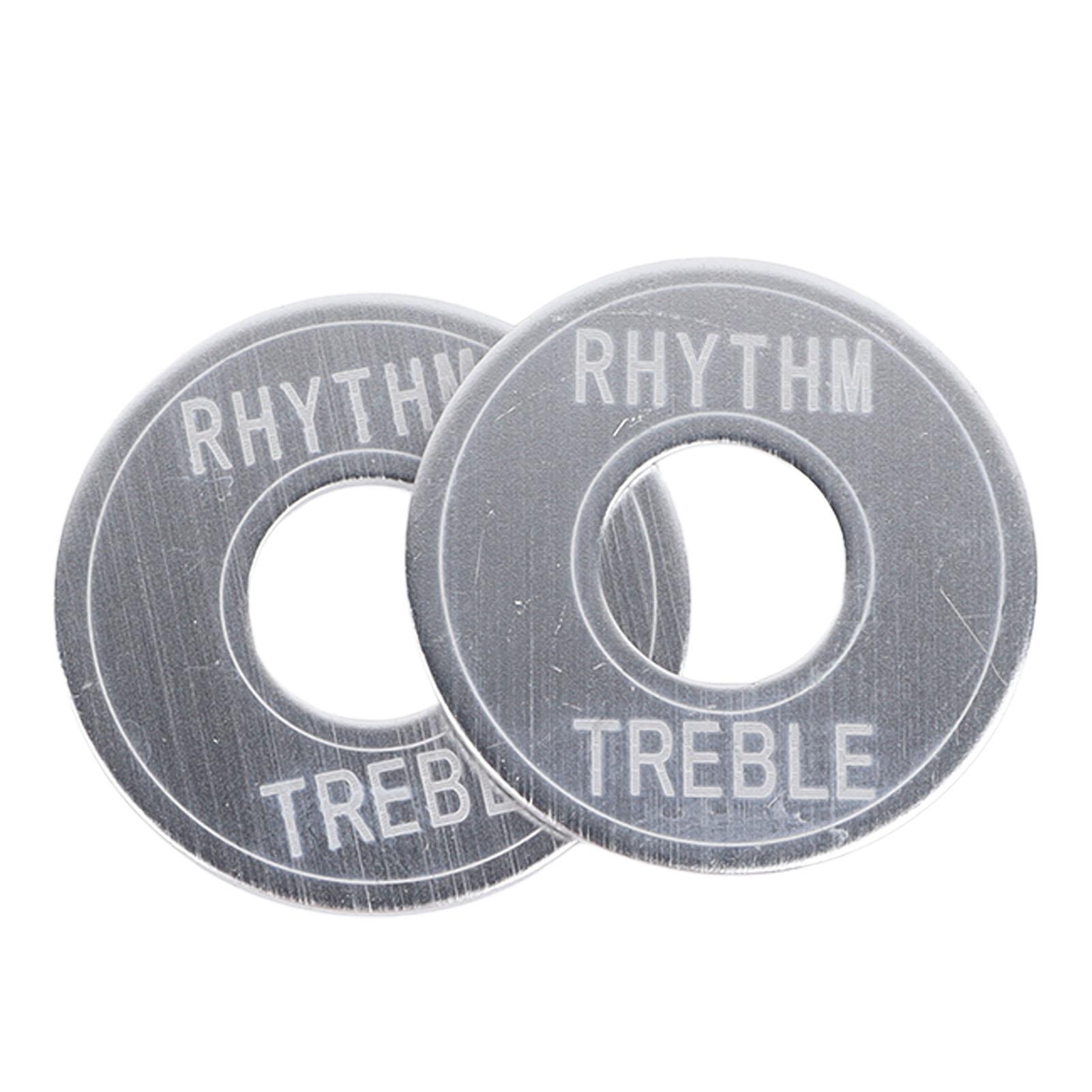 

2 шт. Прокладки переключателя электрогитары, Трехпозиционный тумблер, Индикаторная шайба, Кольцо Rhythm/Treble серебряный