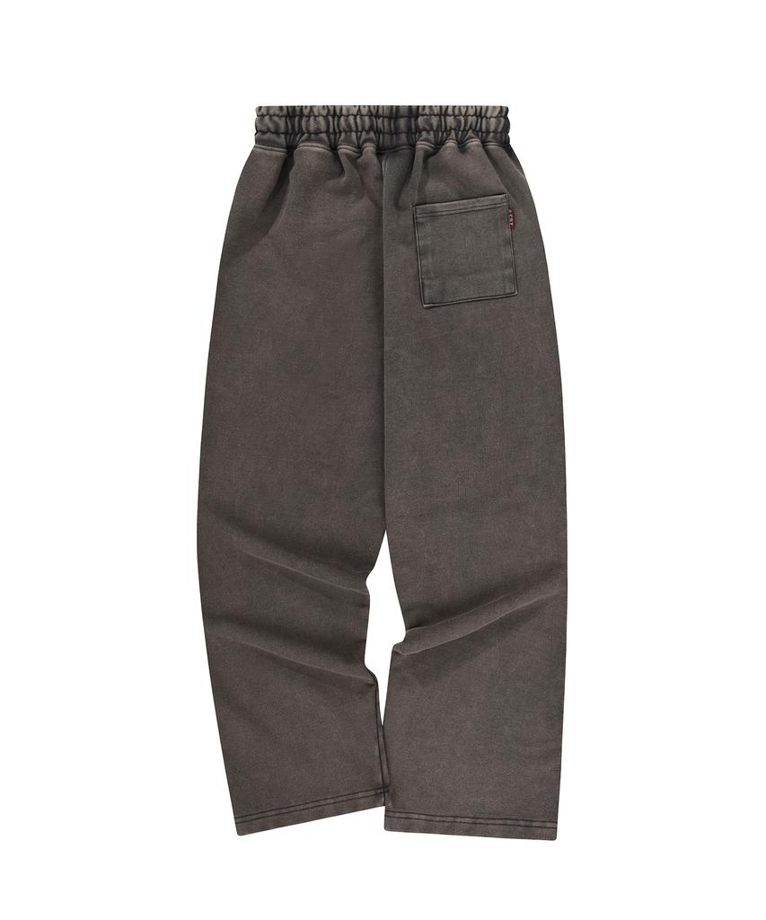 S'EST Washed Pintuck Wide Pants Charcoal