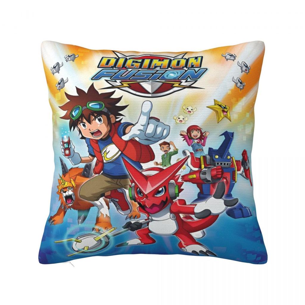 Stylish Bedroom Digital Monster Digimon Decoration Pillowcase Merch Pillow Cover Zipper Multi-Size