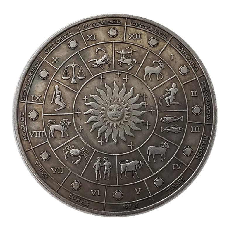 Avrupa & Amerikan Zodyak Antik Gümüş Paralar - Güneş Tanrısı Tarot Koleksiyonluk