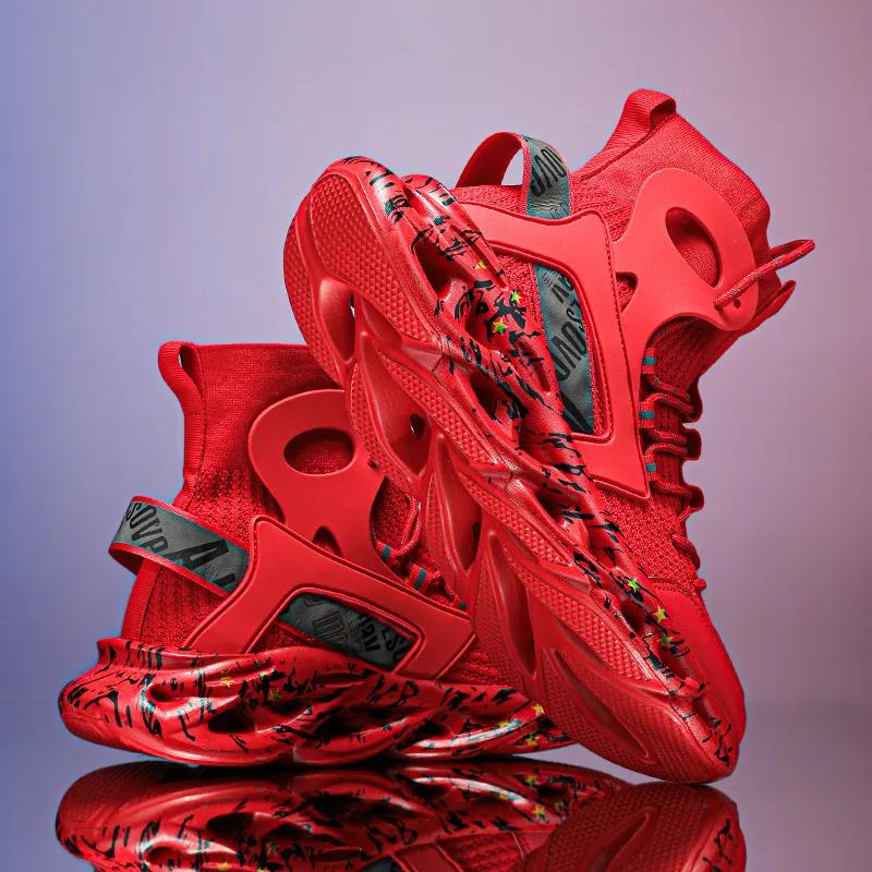 New Exquisite Men's Sneakers High Top Trend Versatile Casual Shoes Mesh Breathable Lightweight Sports Running Shoes