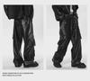 Men's Street Punk Leather Multi-Pocket Casual Pants - Spring/Autumn Trend