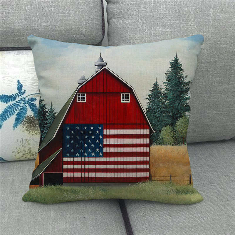 Flag Symbolizing The Bald Eagle In The United States Digital Printing Short Plush Pillow Covers For Sofa Office Cushion Cover