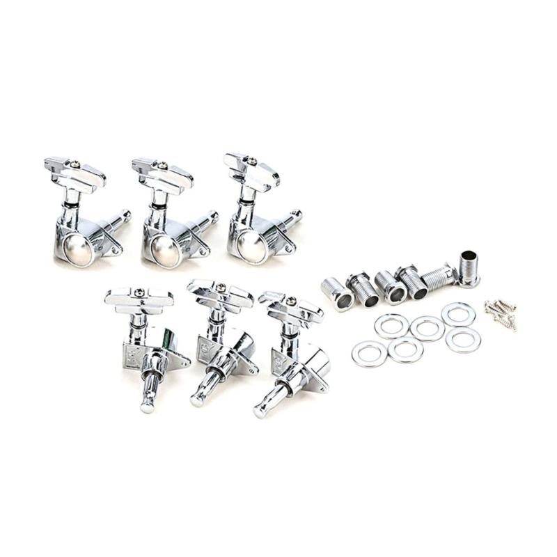 6Pcs Guitar Tuning Pegs 3R3L Tuner Machine Heads 1:21 Sealed Art Decor Rotomatic Tuners Head Replacement with 3 Colors
