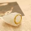 French Retro 18K Small Plain Ring Round Bead Ring Women'S Non-Fading Ring Niche High-End Light Luxury Joint Ring