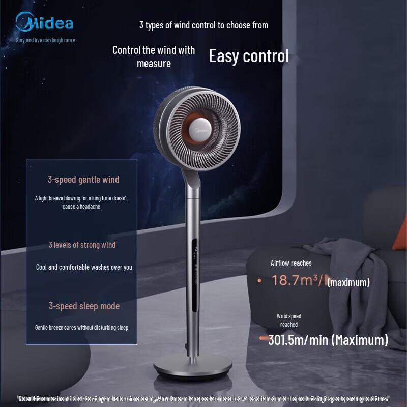 Midea Smart Voice Control Circulation Floor Fan CN plug (adapter included)
