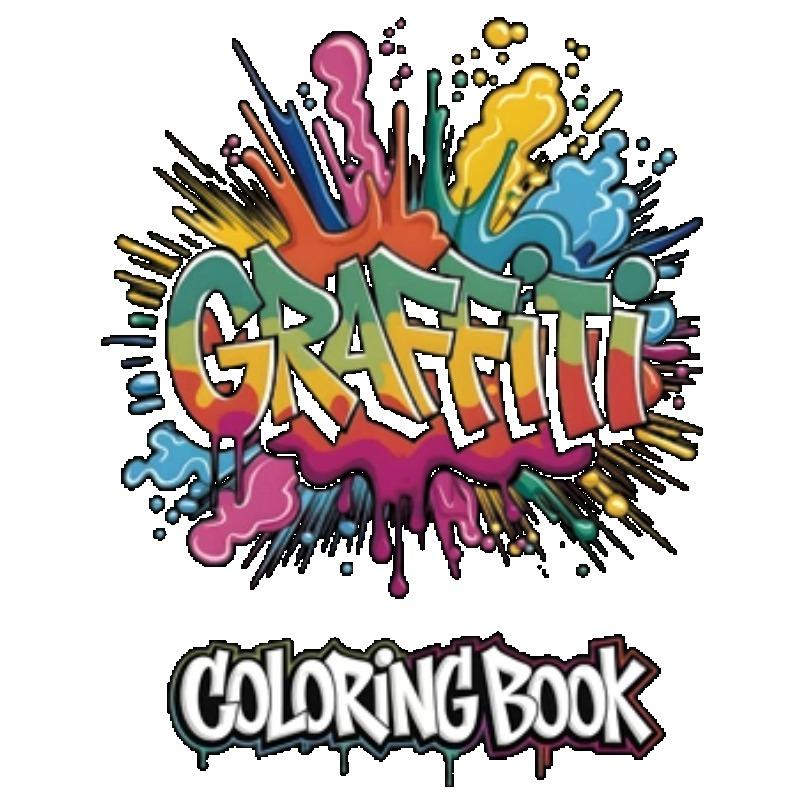 Graffiti Coloring Book T Shirt Black Colorful Graffiti Art Print Casual Streetwear Top for Women Everyday Wear Party Outfit