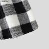 INCERUN Men Sleeveless Plaid Check Furry Casual Loose Cropped Waistcoat Vest