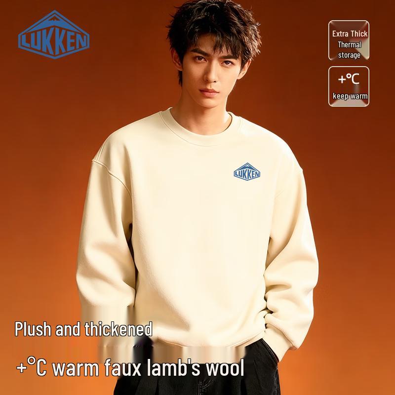 

LUKKEN Men s Heavyweight Fleece-Lined Round Neck Sweatshirt M