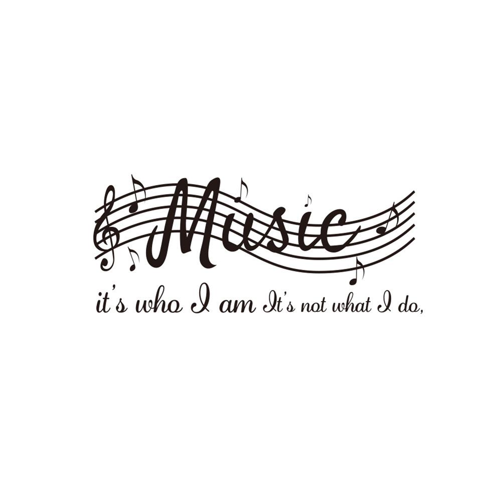 Pvc Music Notes Wall Stickers Quotes Sayings Words Wall Decals For Living Room Bedroom Sofa Tv Background Wall Decor