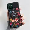 Custodia per Telefono Stampata Per Nokia HMD Pulse PRO/HMD Pulse/HMD Pulse+ Cover Guscio Nero in Morbido Silicone Custodia Carina con Fiore Cartone Animato