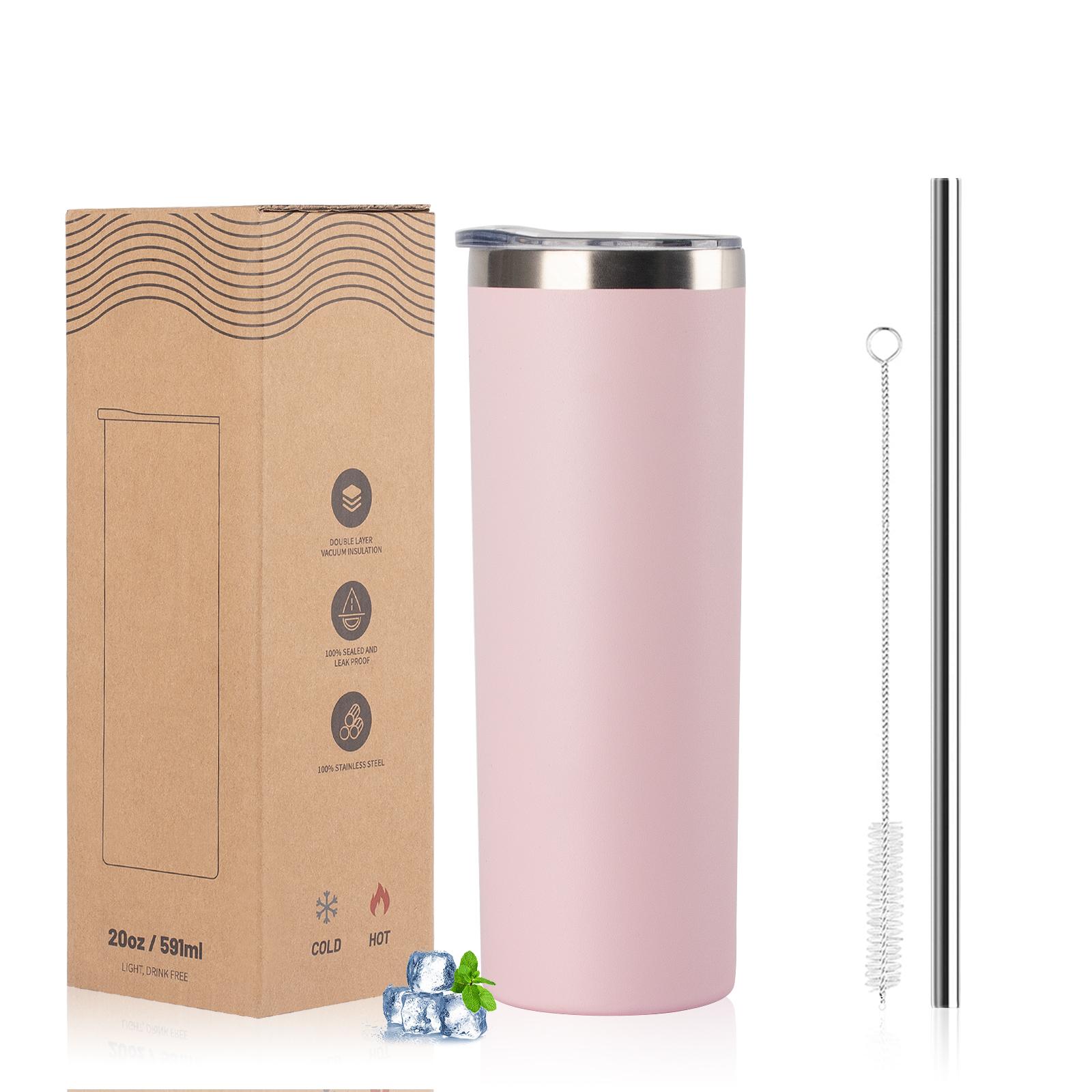 WATERSY 591ml Pink Insulated Cup 20oz Stainless Steel Coffee Thermal Mug Double Vacuum Flasks for Cold 12H and Hot 6H 591ml розовый
