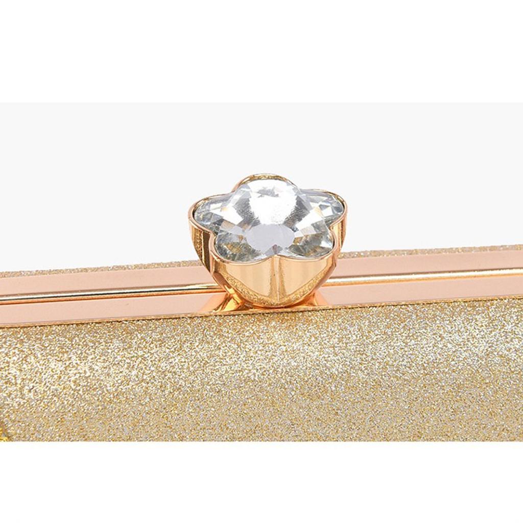 Borsa da sera da donna con strass intarsiati, texture di alta gamma, borsa a tracolla con catena per abito da sera