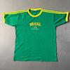 Crop Top Donna Girocollo Manica Corta Vestibilità Aderente Stampa Lettere Brasile T-Shirt Y2K Streetwear Top Base