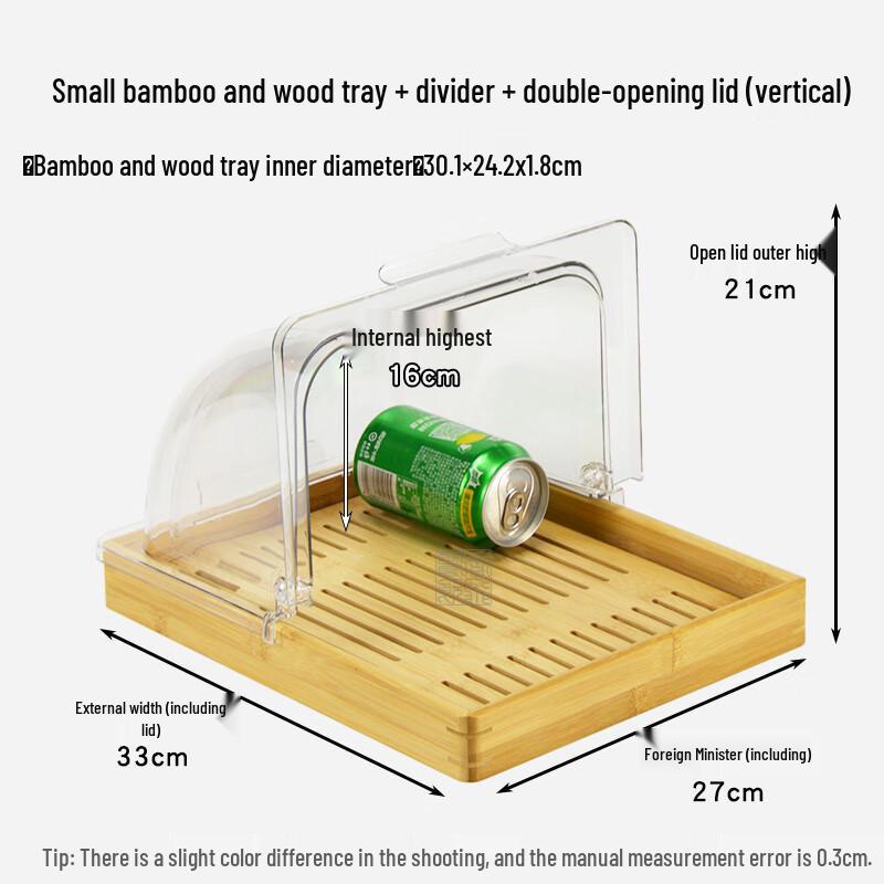 

Bamboo Wood Bread/Cake Serving Tray with Clear Dust Cover