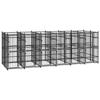 VidaXL Outdoor Dog Kennel Steel 11.06 M², Black