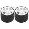 1Celsius10 Racing RC Car Wheel Plastic Wheel Hub with Grooved Rubber RC Car Spare Accessory