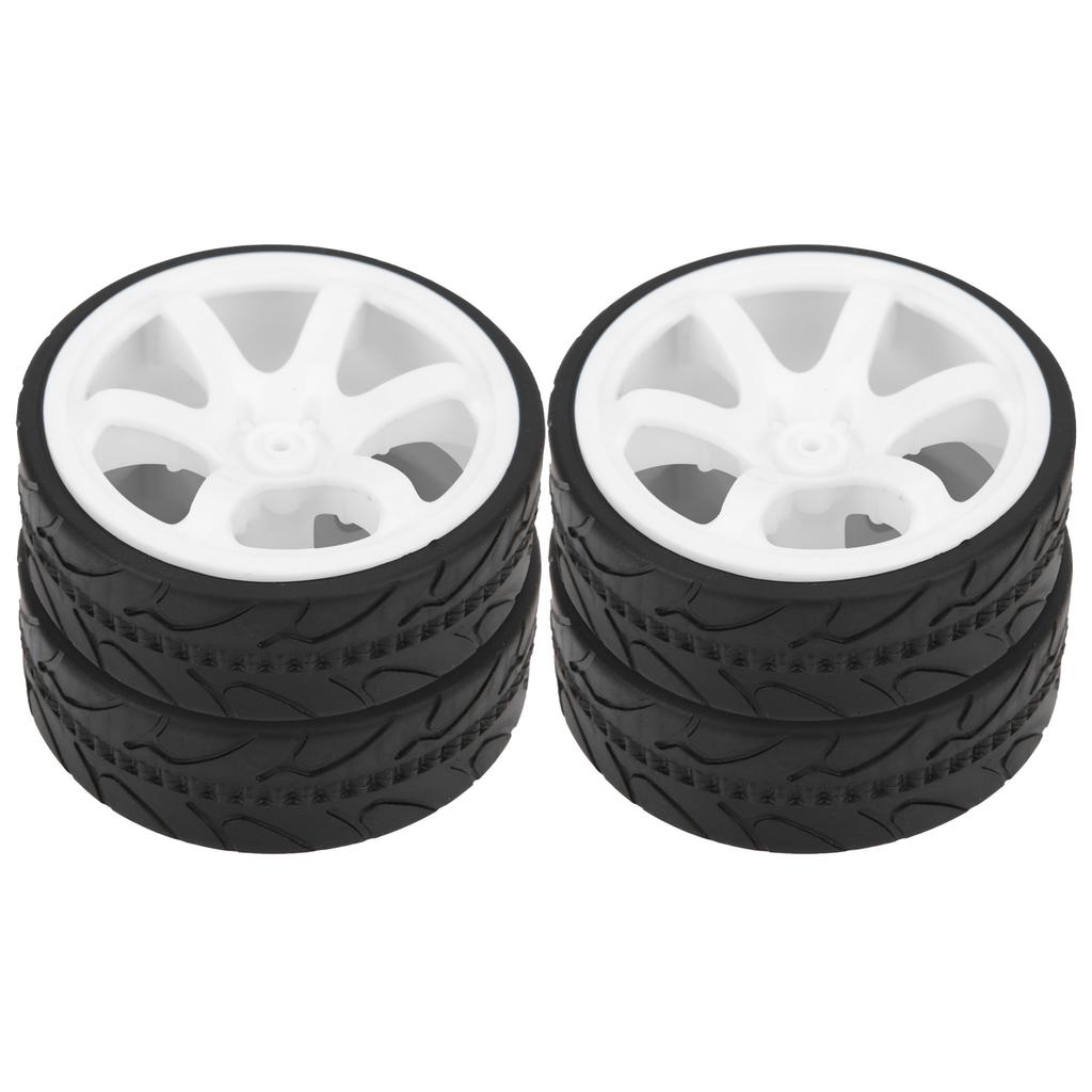 1Celsius10 Racing RC Car Wheel Plastic Wheel Hub with Grooved Rubber RC Car Spare Accessory