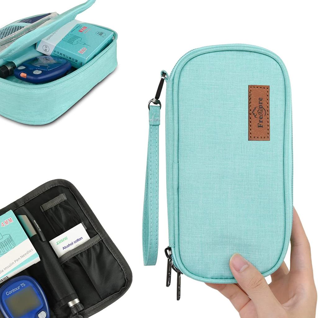 Custom Logo Insulin Cooler Bag Insulated Portable Diabetic Pouch with 2 Gel Ice Packs for Medications Diabetes Pen, and Supplies