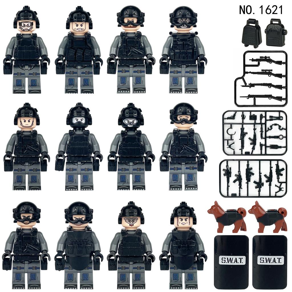 Military Series Special Forces Special Police Soldiers Scouts Kayak Explosion-proof Police Building Blocks Ghost Special Police